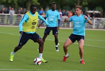 L'entraînement des Bleus à Clairefontaine mardi