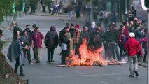Água para afastar estudantes em protesto no Chile