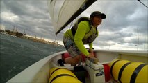 OptiAl. Viradas y Trasluchadas. 20Knts. GoPro Optimist Sailing. __/)__