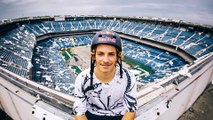 BMX Rider Takes on Detroit's Abandoned Silverdome Stadium