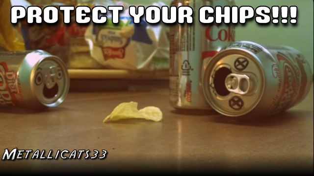 Protect Your Chips - Crazed soda cans battle it out on the kitchen table
