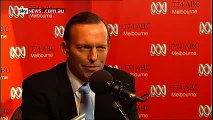 Abbott winking and smirking at radio host during distressed