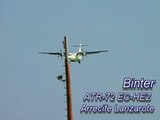 Binter Canarias ATR72 Crosswind Landing at Arrecife airport on Lanzarote