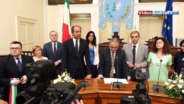 Un commosso Nicola Giorgino alla Proclamazione del Sindaco di Andria