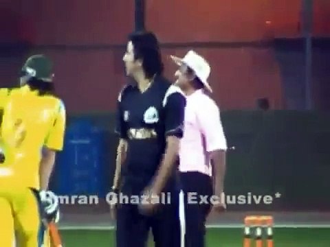 Wasim Akram Bowling After Many Years and Bowled Out on first ball