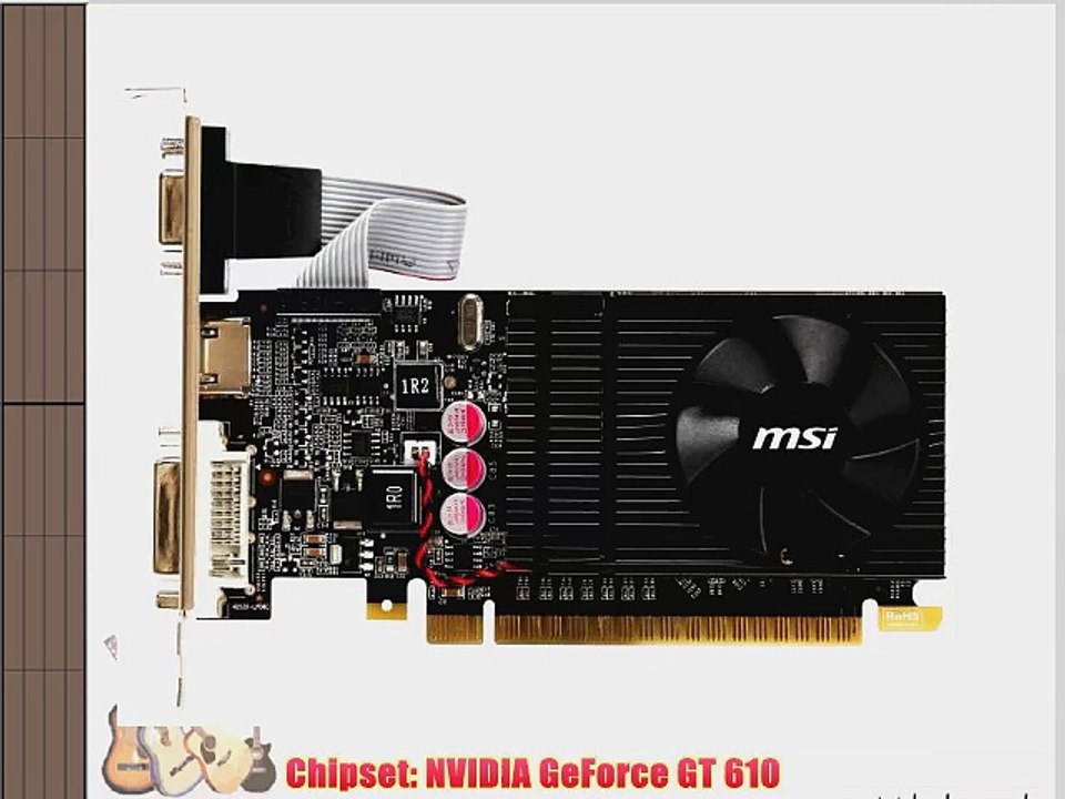 MSI NVIDIA GeForce GT 610 2GB GDDR3 VGA/DVI/HDMI Low Profile PCI-Express Video Card N610GT-MD2GD3/LP