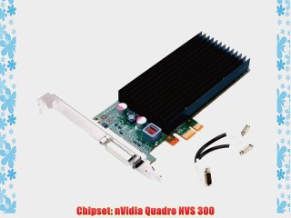NVIDIA NVS 300 by PNY 512MB GDDR3 PCI Express Gen 2 x1 DMS-59 to Dual DVI-I SL or VGA Profesional