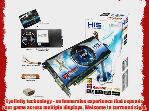 HIS Radeon HD 6790 1 GB GDDR5 Eyefinity DisplayPort DVI (HDCP) HDMI PCIe X16 2.1 Video Card
