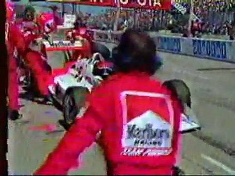 Indycar CART Long Beach 1991 - Andretti/Fittipaldi pit lane crash/pace car finds the wall