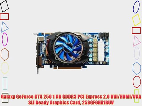 Galaxy GeForce GTS 250 1 GB GDDR3 PCI Express 2.0 DVI/HDMI/VGA SLI Ready Graphics Card 25SGF6HX1RUV