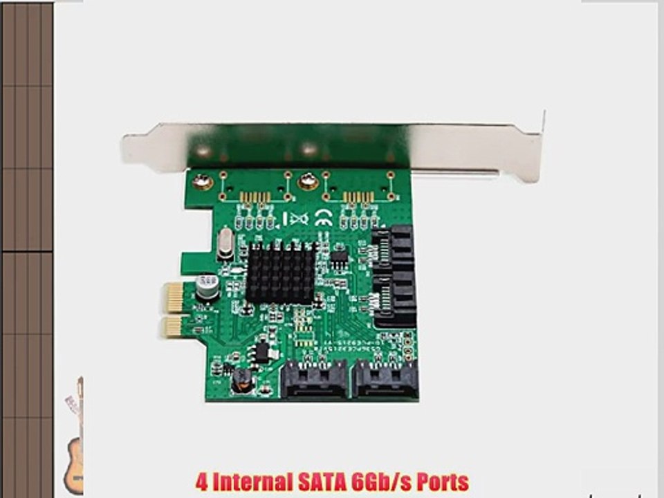 IO Crest 4 Port SATA III PCI-e 2.0 x1 Controller Card Marvell Non-Raid with Low Profile Bracket