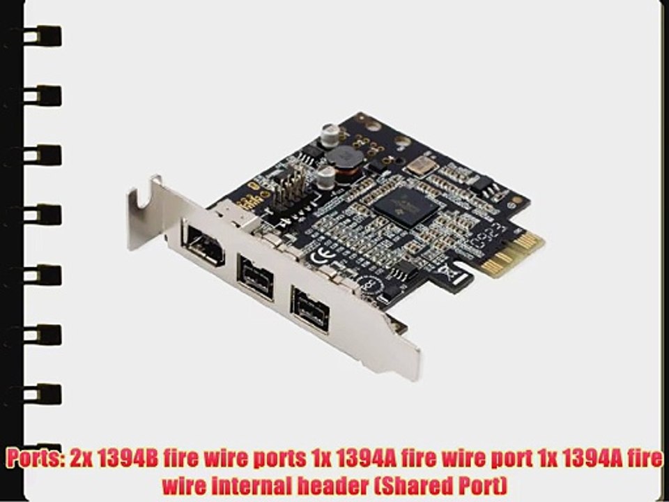 Syba Low Profile PCI-Express 1394b/1394a (2B1A) Card TI Chipset Extra Regular Bracket SD-PEX30009
