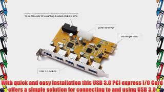 UtechSmart 5-Port Superspeed USB 3.0 PCI-E Express Expansion Card with 5V 4-Pin Power Connector