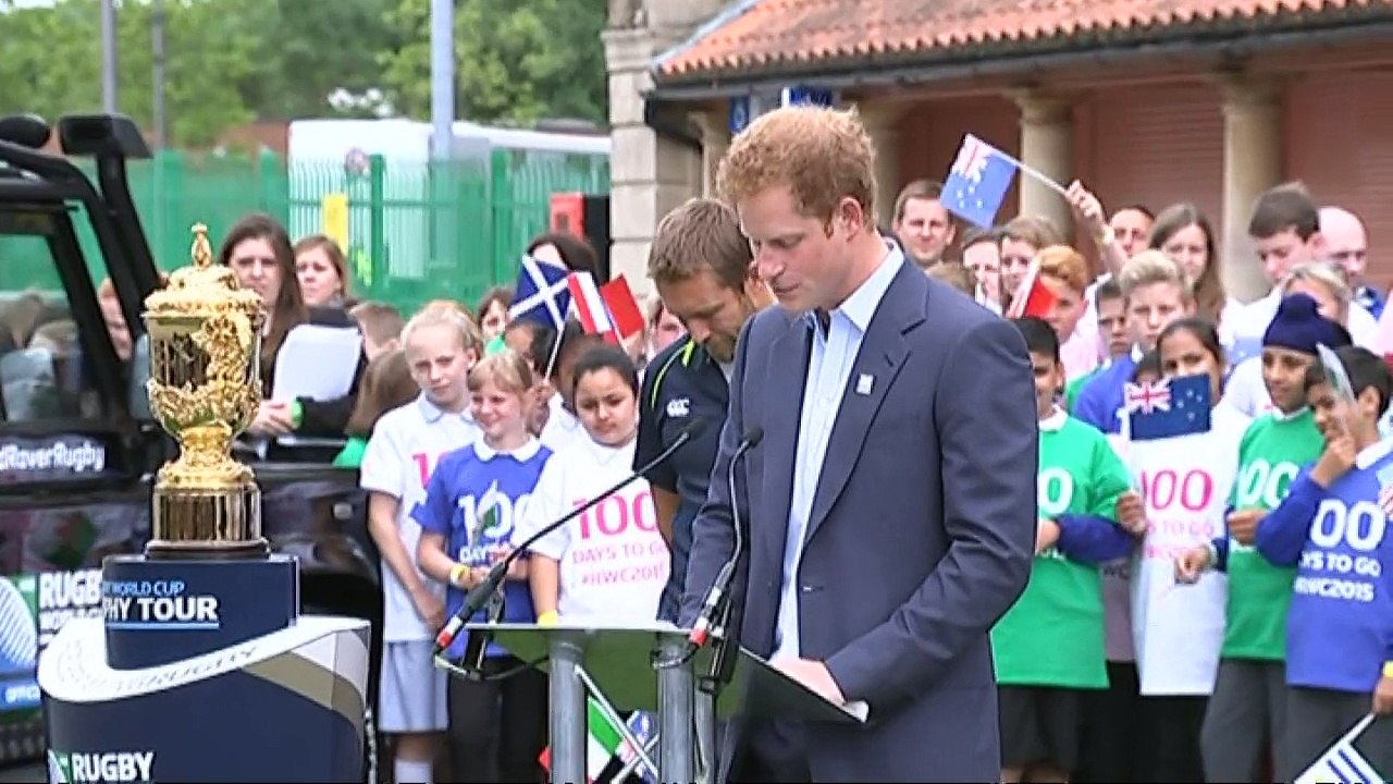 Prince Harry launches Rugby World Cup trophy tour