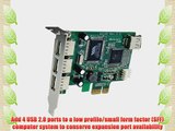 StarTech.com 4 Port PCI Express Low Profile High Speed USB Card (PEXUSB4DP)