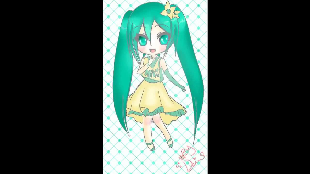 رسم انمي ( رسم الشخصية هاتسوني ميكو من vocaloid ) من دي