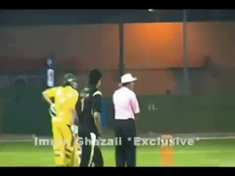 Wasim Akram Bowling After Many Years and Bowled Out