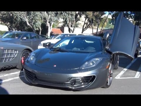 Gray McLaren MP4-12C Start-up and Driving
