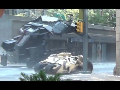 The BAT Chasing Tumblers Down the Street!! (The Dark Knight Rises)