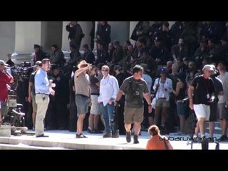 Christopher Nolan Directing City Hall Scene of The Dark Knight Rises