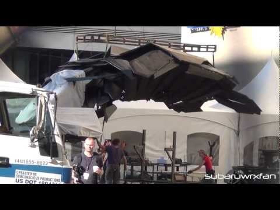 The Bat Hanging from a Crane! (The Dark Knight Rises Filming)