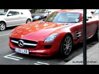 Red SLS AMG in London
