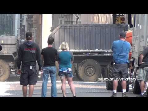 Tumbler and HEMTT Flybys (Filming The Dark Knight Rises)