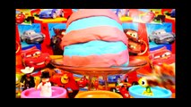 Giant Play Doh Toy Surprise Eggs Cookie Monster Disney Pixar Monsters and Cars Micro Drifters