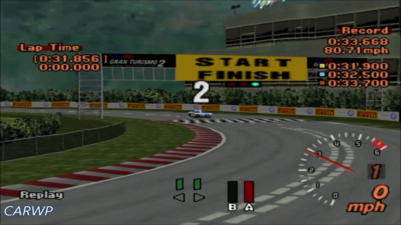 Gran Turismo 2 60 FPS IA-1 Dodge Viper GTS 463 cv @ Pista Circular 3