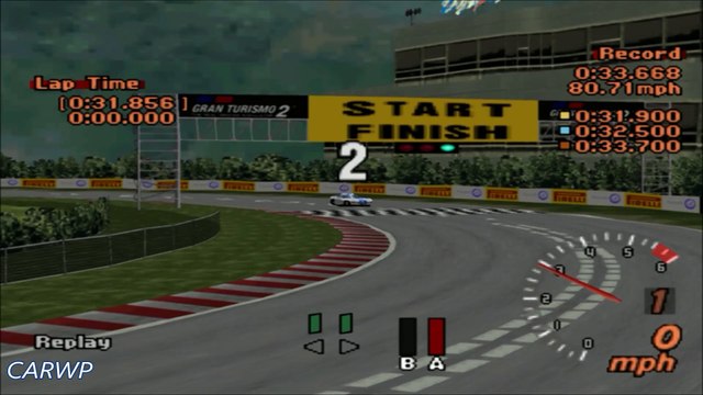 Gran Turismo 2 60 FPS IA-1 Dodge Viper GTS 463 cv @ Pista Circular 3