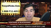 Chicago Blackhawks vs. Tampa Bay Lightning NHL Game 4 Free Pick Prediction Odds Playoff Preview 6-10-2015