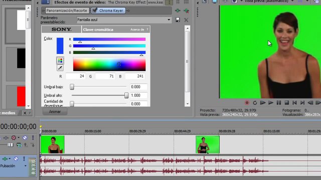 como hacer el efecto de pantalla verde sony chroma key en sony vegas pro 10 o 9