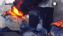 Ucraina, cinque cisterne in fiamme nel rogo al deposito di petrolio