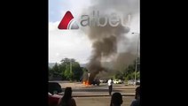 Ja video e djegies së makinës së Shpat Kasapit...