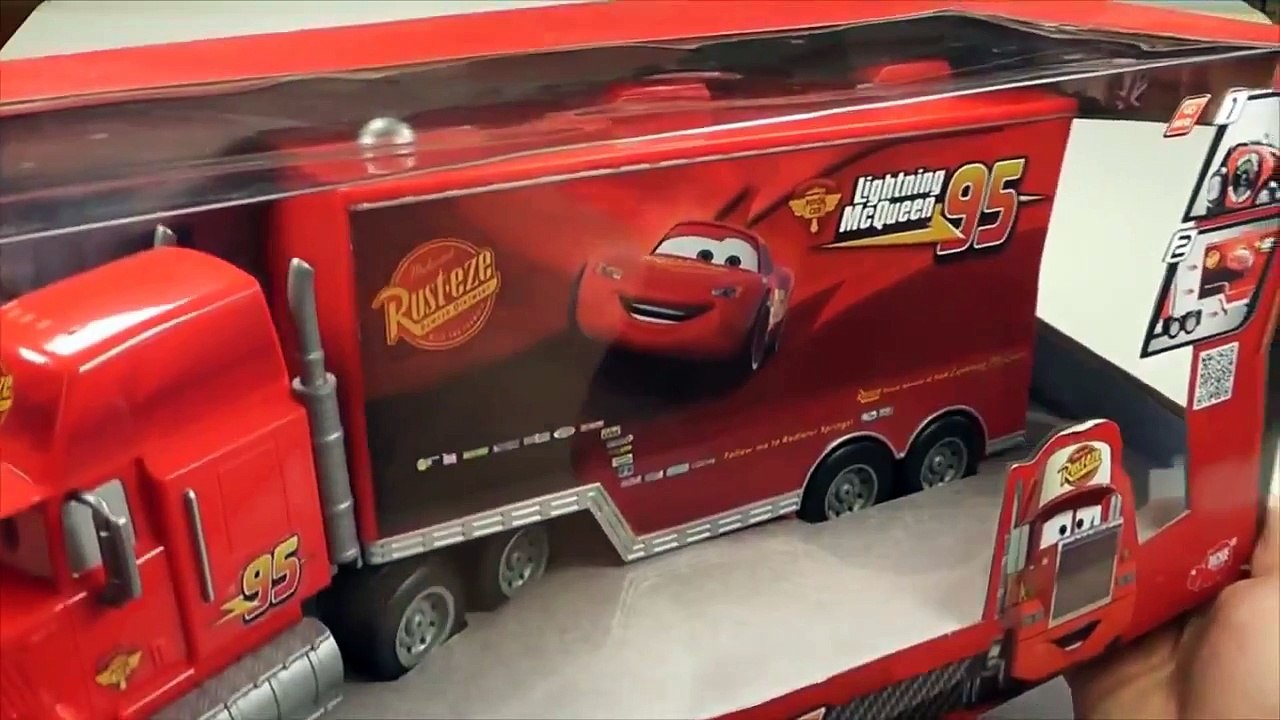 2 RC Pixar Cars MACK TRUCK & LIGHTNING MCQUEEN Disney Pixar RC cars ...