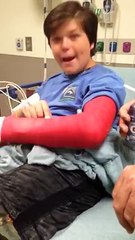 Kid Goes Nuts When He Wakes Up With a Cast