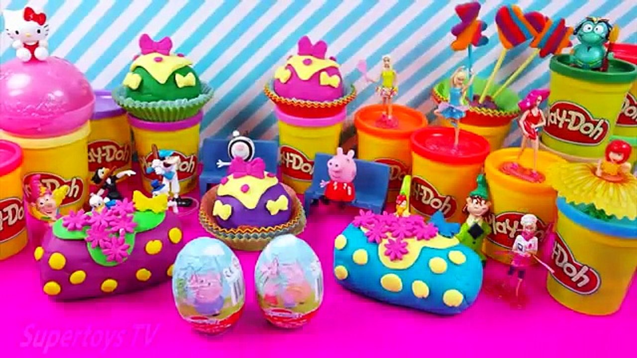 Kinder surprise eggs Minnie mouse egg Play doh Disney toys Peppa pig Barbie