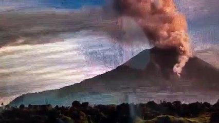 Eruption Near Super Volcano Mount Singabung