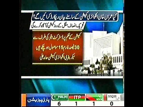 IMRAN KHAN, PTI, ABHI FAISLA NAI KIA, JUDICIAL COMMISION KO GAWAHI DENEY KA, 8 JUNE, 2015