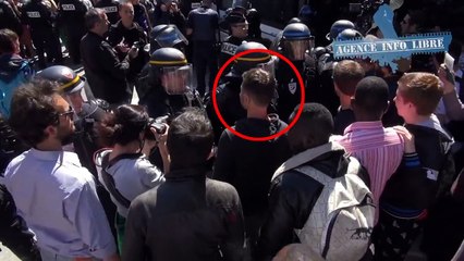 Olivier Besancenot se fait gifler par un CRS