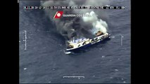 Traghetto in Fiamme Norman Atlantic Incendio a Bordo - Elicottero