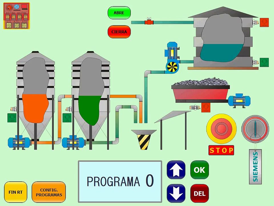 AUTOMATIZACION CANTERA DE ÁRIDOS CON SIEMENS S7 314 + HMI WinCC RT, en TIA Portal