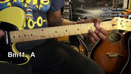 One Direction BETTER THAN WORDS Electric Guitar Lesson EricBlackmonMusicHD