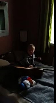 Talented Todler Musician plays guitar