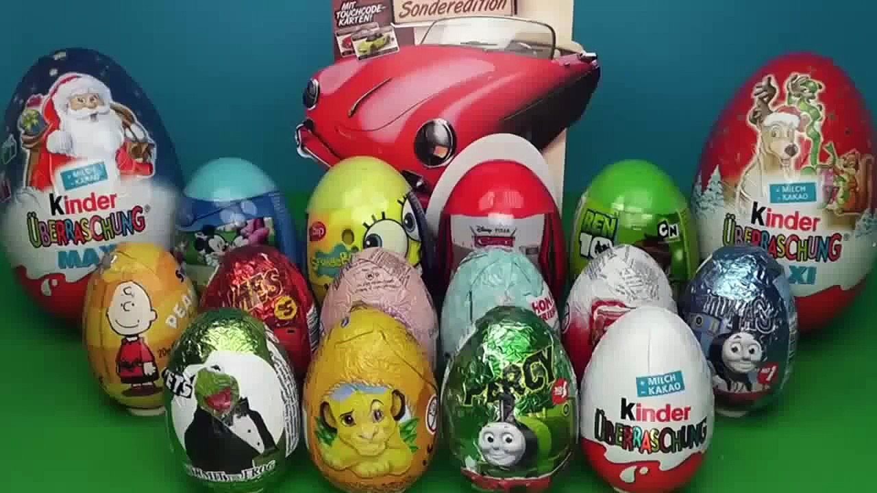 20 Surprise Eggs Kinder Surprise Maxi Mickey Mouse Cars 2 Disney Pixar Thomas & Friends