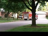 Fire Trucks & Police Cars Responding with Lights and Sirens in Shelby Twp Michigan