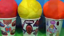 Play doh ICE CREAM surprise eggs Disney Pixar Cars MARVEL Spiderman Disney PRINCESS Play D