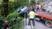Accident de voiture spectaculaire dans le ravin à Lods (Doubs)