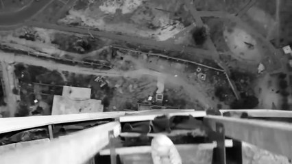 Having fun on top of a new building