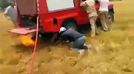 هرب الوقاية المدنية وتدخل مواطنين لإخماد نيران